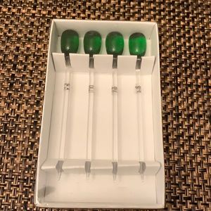 Crate & Barrel glass olive pics - martini stirrers